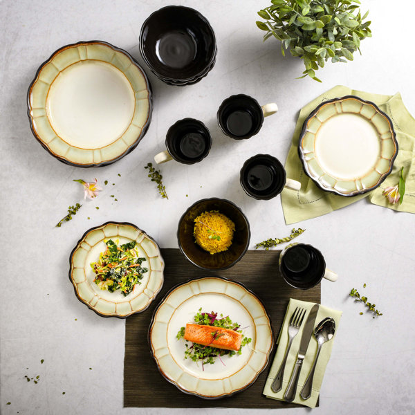 Gibson Mableton 16 Piece Dinnerware Set, Service for 4 & Reviews Wayfair